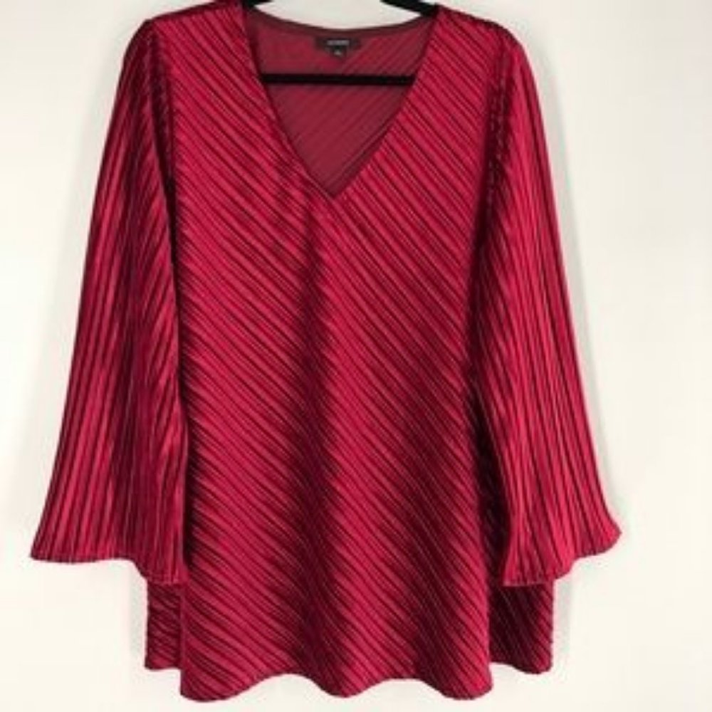 Alfani Plus Size Ribbed V-Neck Velvet Top 2X